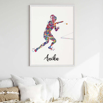 Table Tennis Player Girl Personalised Wall Art (Big Frame)