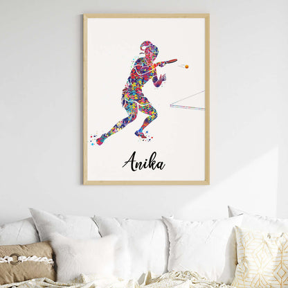 Table Tennis Player Girl Personalised Wall Art (Big Frame)
