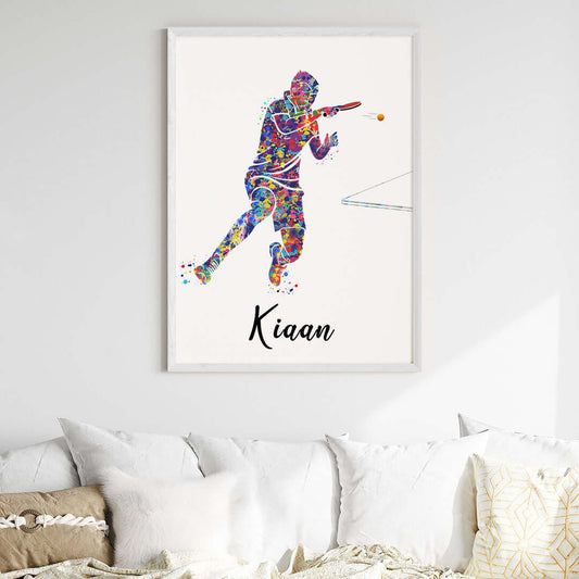 Table Tennis Player Personalised Wall Art (Big Frame)