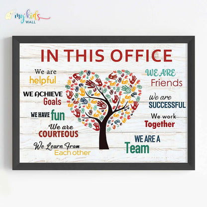 Teamwork Office Decor Motivational Wall Art (Framed)