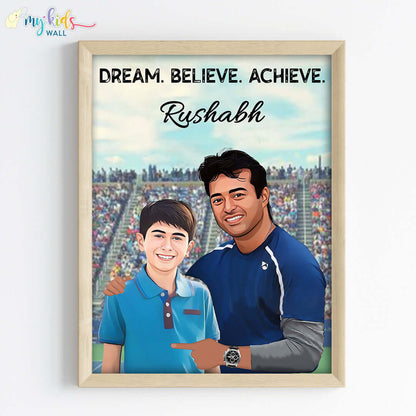 Tennis Champ with Leander Paes Personalized Portrait (Framed)