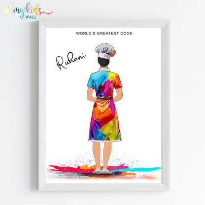 Master Chef Girl Personalized Wall Art (Framed)