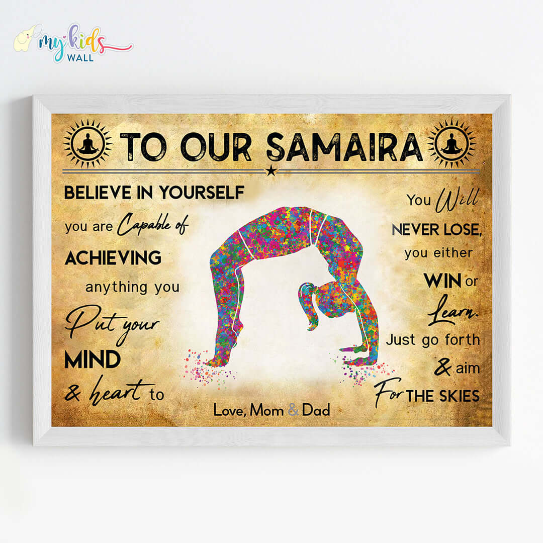 Yoga Backbend Pose Personalized Motivational Wall Art (Framed)