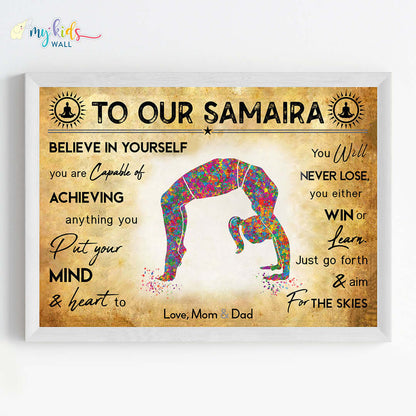 Yoga Backbend Pose Personalized Motivational Wall Art (Framed)